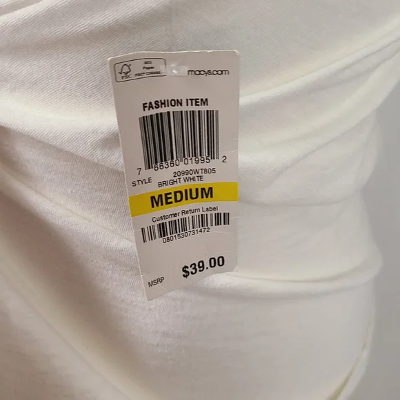 New with Tags Style & Co White Boho Top size Medium - Picture 5 of 8